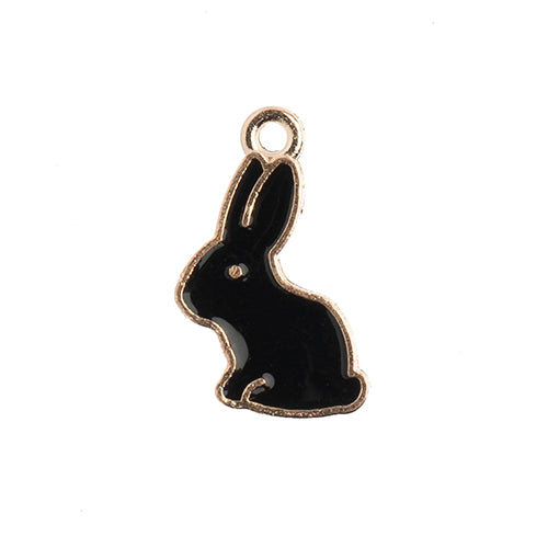 S&P Charm Bunny Rabbit Black 10pcs