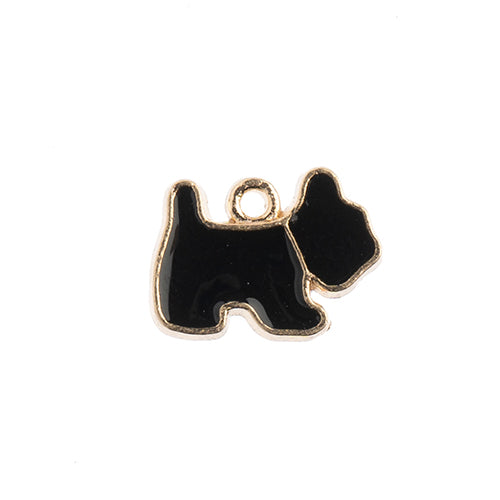 S&P Charm Scottie Dog Black 10pcs