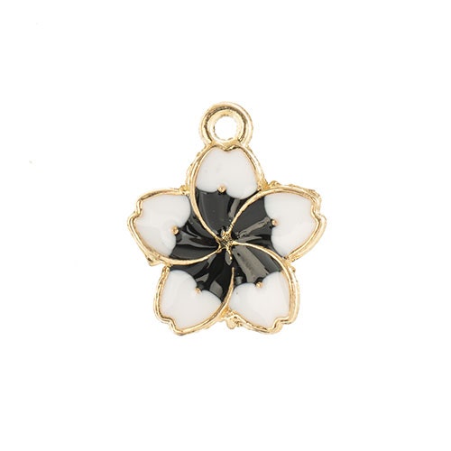 S&P Charm   White Flower 8pcs