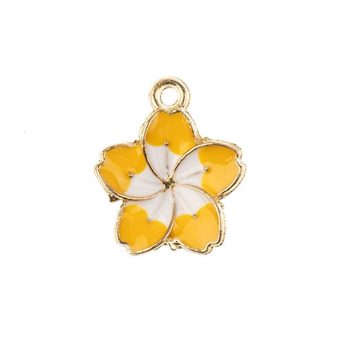 S&P Charm   Yellow Flower 8pcs