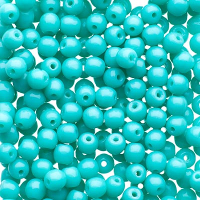 Glass Beads - 3mm - Round - Opaque Green Turquoise (120)