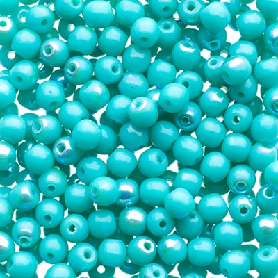 Glass Beads - 3mm - Round - Green Turquoise AB (120)