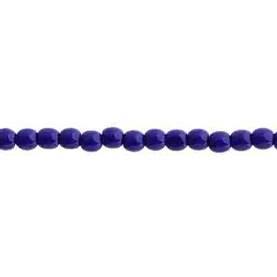 Glass Beads - 3mm Round - Opaque Cobalt (62pc strand)
