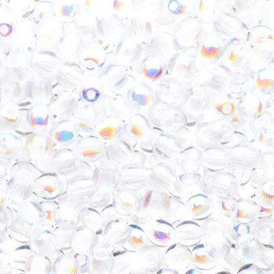 Glass Beads - 3mm - Round - Transparent Crystal AB (120)