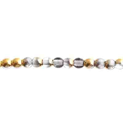 Glass Beads - 3mm Round - Crystal Aurum (62pc strand)