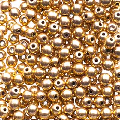 Glass Beads - 3mm - Round - Crystal Aurum 2X (120)