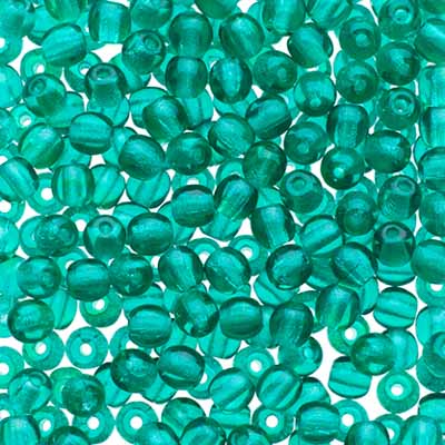 Glass Beads - 3mm - Round - Transparent Emerald (120)