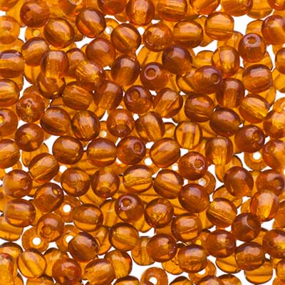 Glass Beads - 3mm - Round - Transparent Topaz (120)