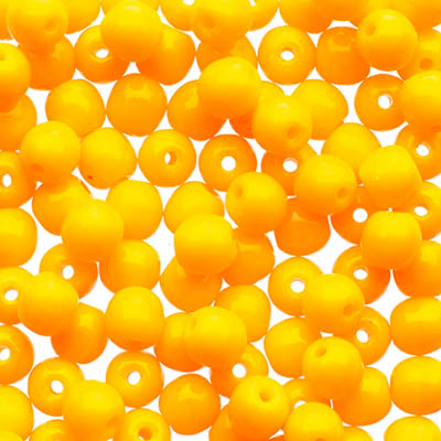 Glass Beads - 4mm - Round - Opaque Orange (100)