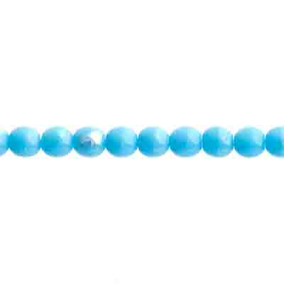 Glass Beads - 4mm Round - Blue Turquoise AB (45pc strand)