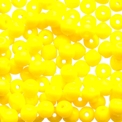 Glass Beads - 4mm - Round - Opaque Yellow (100)