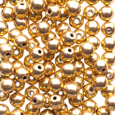 Glass Beads - 4mm - Round - Crystal Aurum 2X (100)