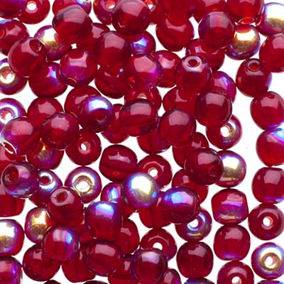 Glass Beads - 4mm - Round - Garnet AB (100)