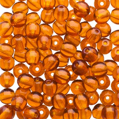 Glass Beads - 4mm - Round - Transparent Topaz (100)