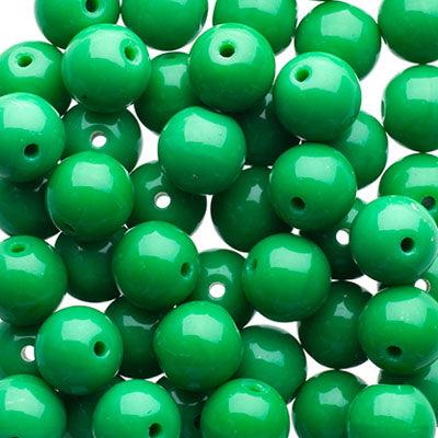 Glass Beads - 6mm - Round - Opaque Green (50)