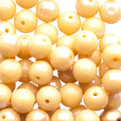 Glass Beads - 6mm - Round - Ivory AB (50)