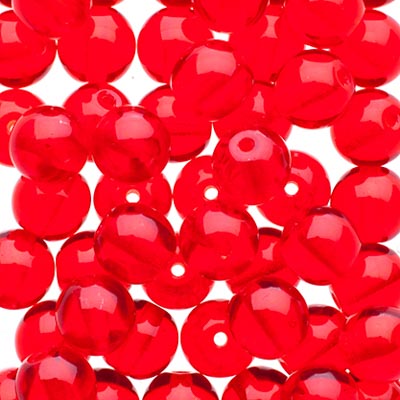 Glass Beads - 6mm - Round - Light Siam (50)