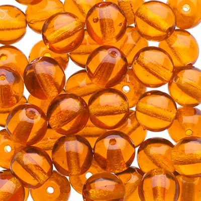 Glass Beads - 6mm - Round - Transparent Topaz (50)