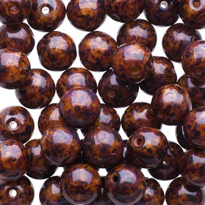 Glass Beads - 6mm - Round - Ivory Travertine (50)