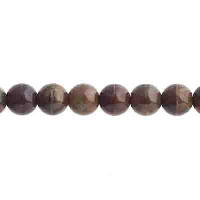 Glass Beads - 6mm Round - Opaque Red Travertine (31pc strand)