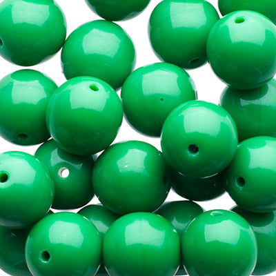 Glass Beads - 8mm - Round - Opaque Green (25)