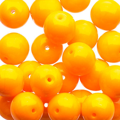Glass Beads - 8mm - Round - Opaque Orange (25)