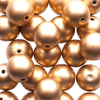 Glass Beads - 8mm - Round - Gold (25)