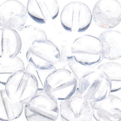 Glass Beads - 8mm - Round - Transparent Crystal (25)