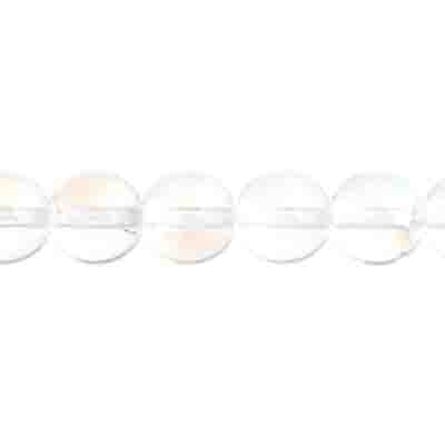 Glass Beads - 8mm Round - Transparent Crystal AB (22pc strand)