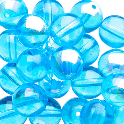 Glass Beads - 8mm - Round - Transparent Aqua AB (25)