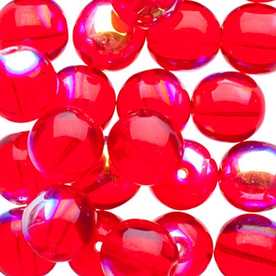 Glass Beads - 8mm - Round - Transparent Light Siam AB (25)