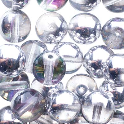 Glass Beads - 8mm - Round - Crystal Light Vitrail (25)
