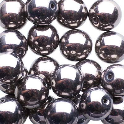 Glass Beads - 8mm - Round - Chrome (25)