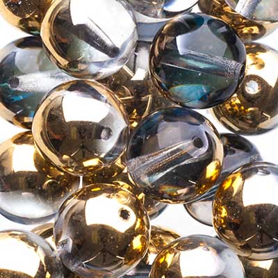 Glass Beads - 10mm - Round - Crystal Aurum (25)