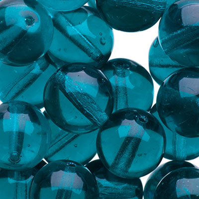 Glass Beads - 10mm - Round - Transparent Blue Zircon (25)