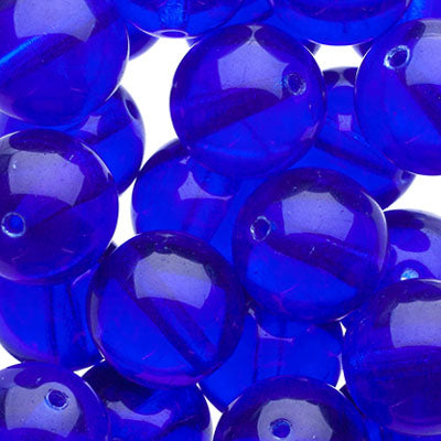 Glass Beads - 10mm - Round - Transparent Sapphire (25)