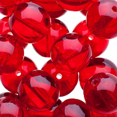 Glass Beads - 10mm - Round - Siam (25)