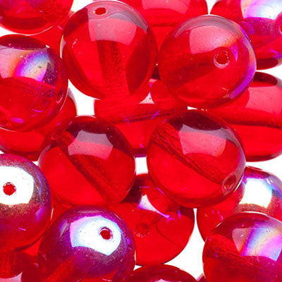 Glass Beads - 10mm - Round - Siam AB (25)