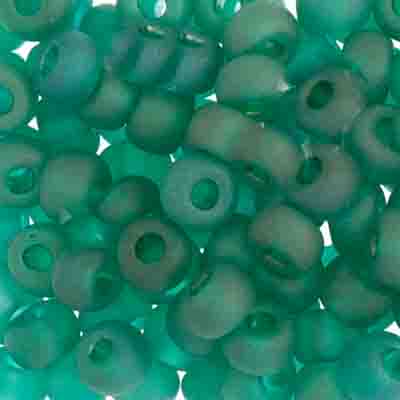 Czech Seed Beads - 2/0 - Transparent Teal Green AB Matte 22g