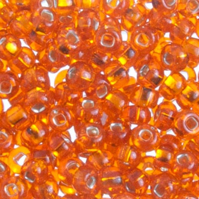 Czech Seed Beads - 6/0 - Silver Lined Orange (22g)