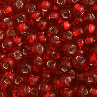 Czech Seed Beads - 6/0 - Silver Lined Red (22g)