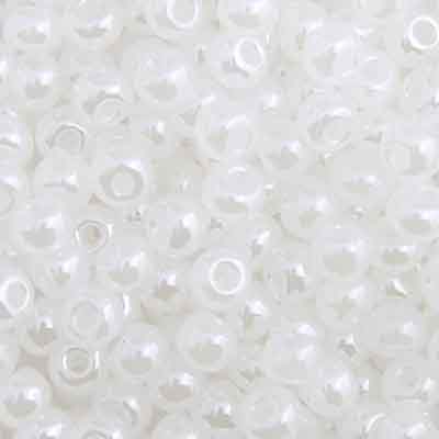 Czech Seed Beads - 6/0 - Opaque Pearl White (22g)