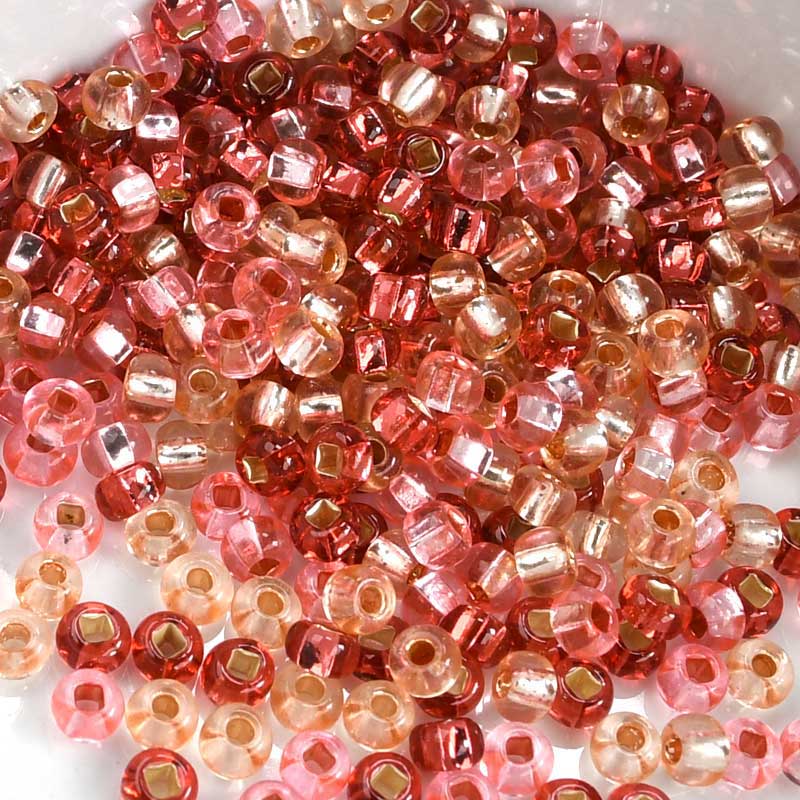 Czech Seed Beads - 6/0 - Silver Lined Pink Mix (22g)