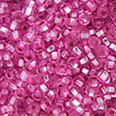 Czech Seed Beads - 6/0 - Silver Lined Dyed Rose (22g)