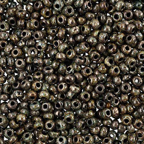 Czech Seed Beads - 8/0 - Black Travertine (22g)