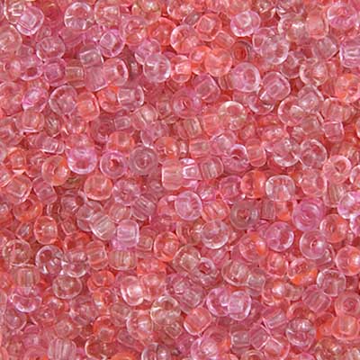 Czech Seed Beads - 10/0 - Transparent Pink Mix Lustered (22g)