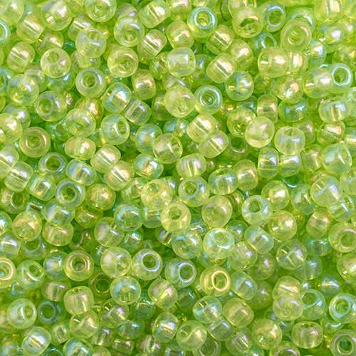 Czech Seed Beads - 10/0 - Transparent Light Green Rainbow AB (22g)