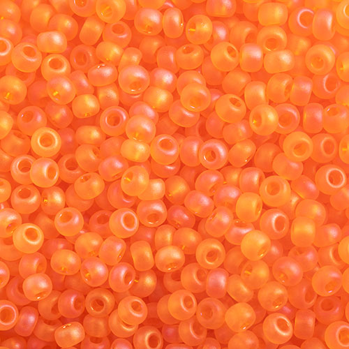 Czech Seed Beads - 10/0 - Transparent Orange Matte AB (22g)