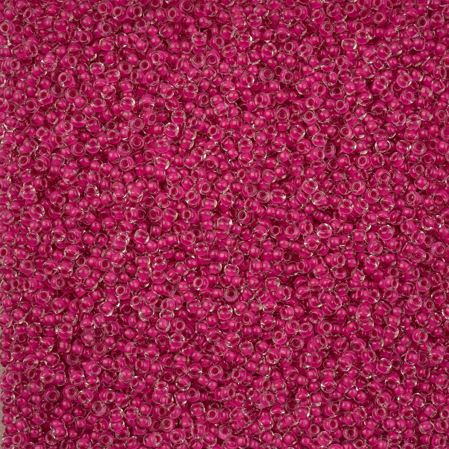 Czech Seed Beads - 10/0 - Crystal Color Lined Terra Intensive Pink (22g)