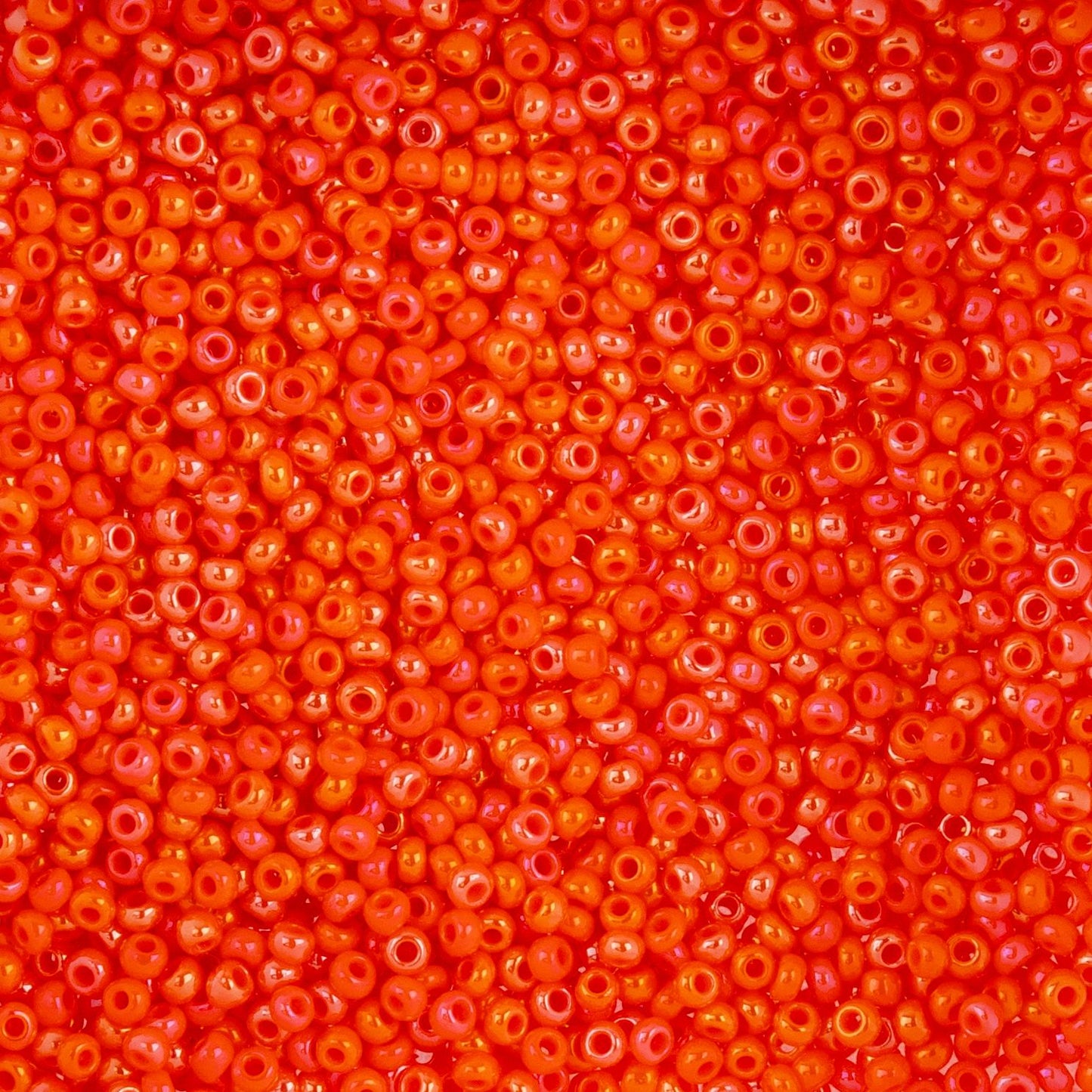 Czech Seed Beads - 10/0 - Opaque Orange AB (22g)